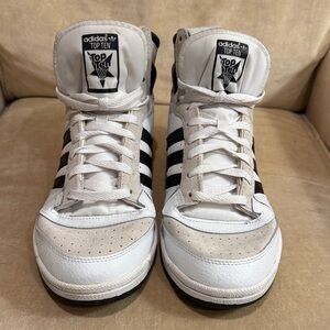Adidas Originals Retro Basketball Top Ten Hi White Black Sneakers Men's Size 11